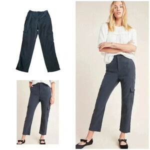 Amadi Anthropologie Cargo Pants XS Black Walker Pockets Joggers Pants Wa…